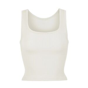 SKIMS Ribbed Square-Neck Tank Top in Ivory